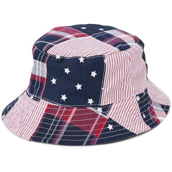 Gymboree Other - NWT Gymboree Girls Reversible Cotton Bucket Hat Red / White / Blue 6-8